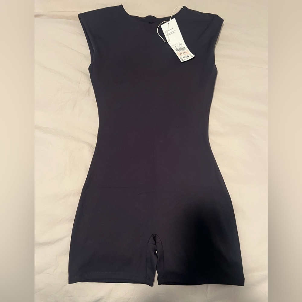 Black Sleeveless Bodycon Mini Jumpsuit